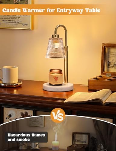 Marble White Candle Warmer Lamp with Timer Home Decor Gifts for Women