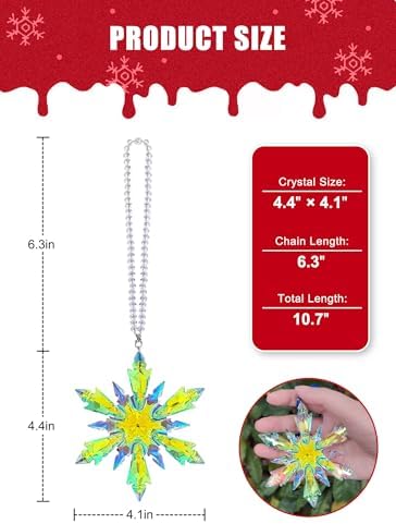 2026 Colorful Faceted Crystal Snowflake Ornament
