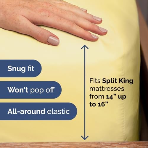 Flex Top Split Head King 4 Piece Sheet Set - Ultra-Soft & Cooling - Yellow