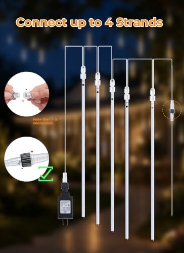 Meteor Shower Lights Outdoor,16 Inch 10 Tube 360 LED Icicle Christmas Light