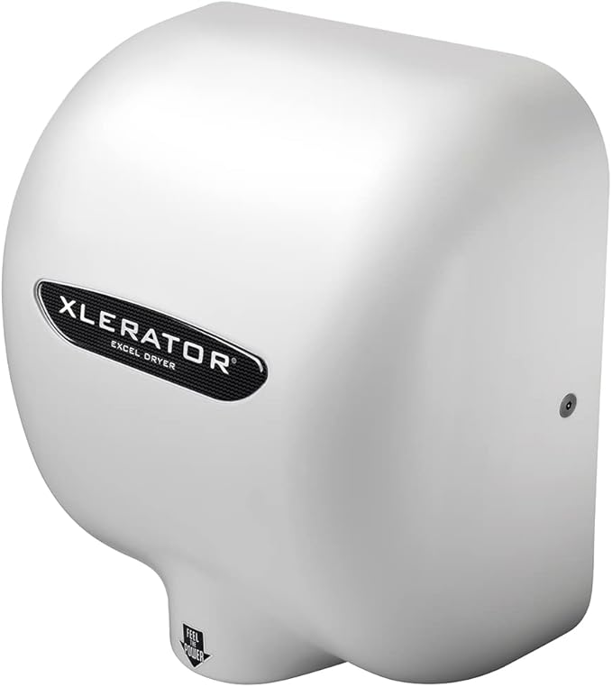 XLERATOR XL-BW Automatic High Speed Hand Dryer with White Thermoset (BMC)Cover and 1.1 Noise Reduction Nozzle, 12.5 A, 110/120 V