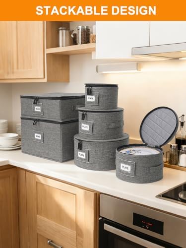 punemi China Storage Containers, 6-Piece Hard Shell Set for Moving Boxes