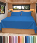 Short Queen Size 4 Piece Bed Sheet Set - RV Short Queen Sheets - Royal Blue