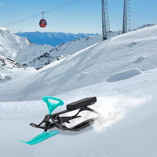 Snow Sled for Kids Steering Wheel Brakes 220lbs Capacity Kart Design