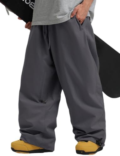 GSOU SNOW Mens Womens Snow Pants Baggy Snowboard Ski Pants 15K Waterproof