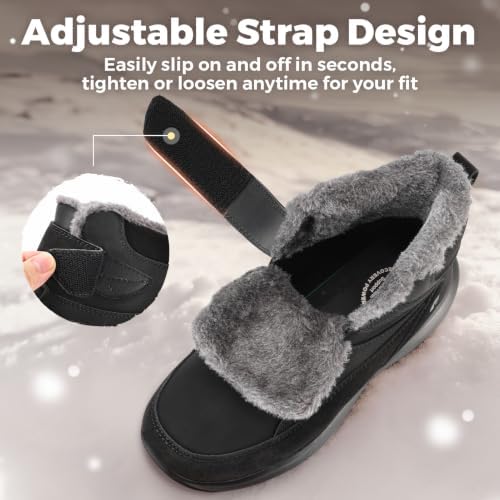 FitVille Womens Wide Snow Boots Fur Lined Boots for Women Winter Warm Boots Wide Width Womens Outdoor Snow Booties