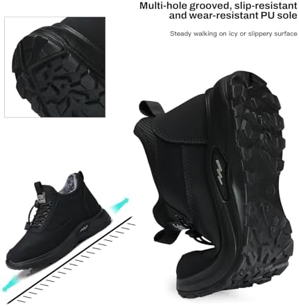 SHIBEVER Winter Snow Boots for Women: Warm Fur Lined Snow Ankle Booties