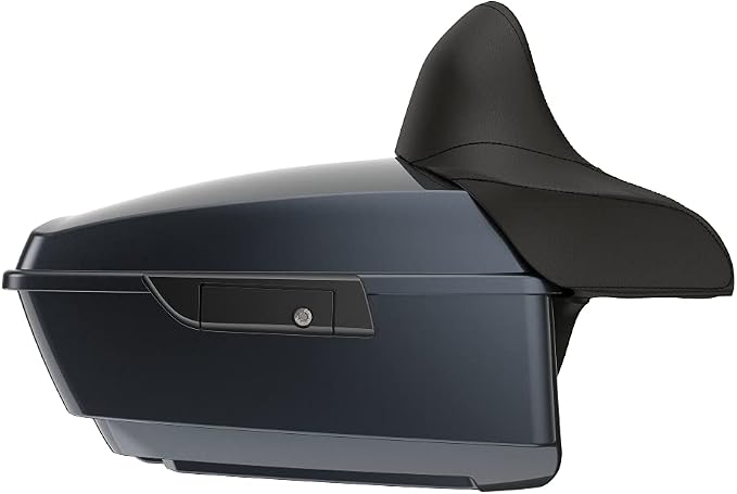Advanblack Road Glide Tour Trunk Pack Black Tempest King Tour Trunk Pack Luggage +Wrap-Around Backrest Pad for '97-'25 Harley Touring Road King Street Glide Electra Glide CVO models