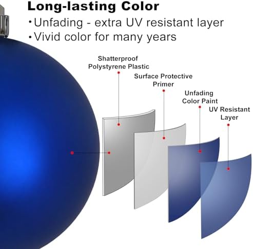 Royal Blue 3.2" Large Christmas Balls - Christmas Tree Decoration Ornaments Shatterproof Hanging Balls for Birthday Halloween Holiday Wedding Decorations Set of 10pcs