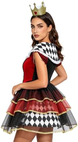 Queen of Hearts Costume Women Halloween Costume Alice in Wonderland Costume