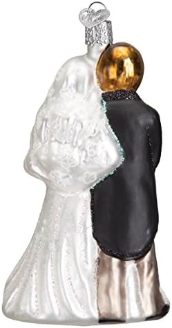 Old World Christmas Bridal Couple Glass Blown Ornament for Christmas Tree, Handcrafted Holiday Decoration, Wedding Collection