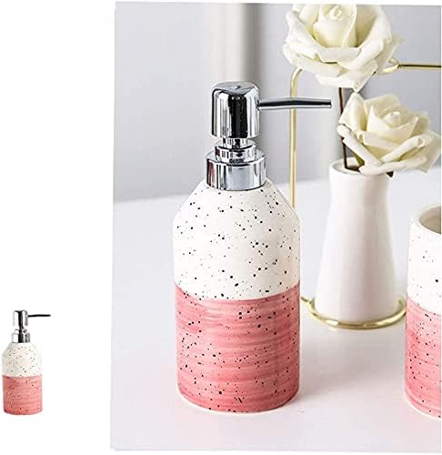 Soap Dispenser - Bathroom Countertop Pump Bottles, Ceramic 6-Piece Set Toilet Bathroom Supplies Toothbrush Cup Hand Sanitizer Bottle Toothbrush Cup Toothbrush Holder Soap Box