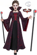 Vampire Costume for Girls, Gothic Victorian Vampiress Dress Set