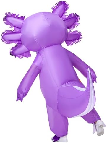 Stegosaurus Kids Axolotl Inflatable Costume Blow-Up Costumes for Boys Girls Funny Inflatable Costumes for Parties & School Events Purple
