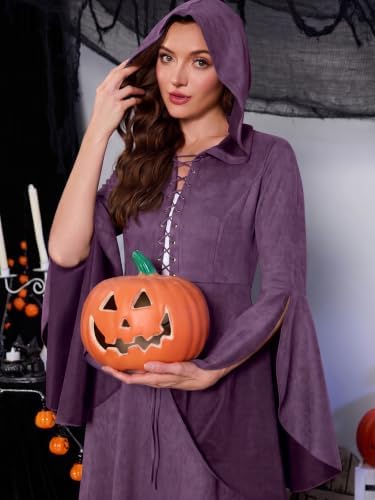 Wenrine Womens Gothic Witch Costume Renaissance Vampire Dress For Halloween