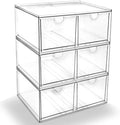 Prsildan 6 Small Drawers Stackable Storage Drawer Clear Acrylic Organizer