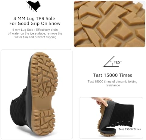 STQ Duck Boots for Women Waterproof Winter Boots Insulated Snow Boots