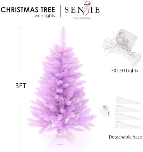 3FT Purple Artificial Small Christmas Tree Mini Tabletop Decor
