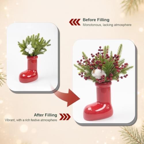 50-Pack Christmas Tree Decorations 6.5" Red Berry Stems Ornaments