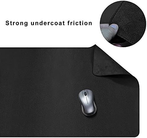 CENNBIE Leather Desk Mat,55" x 19.6" Extra Large Desk Pad Protector (Black)