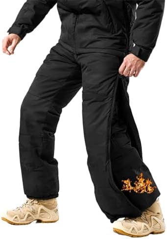 Men's Thermal Snow Pants Water Resistant Winter Cargo Pants