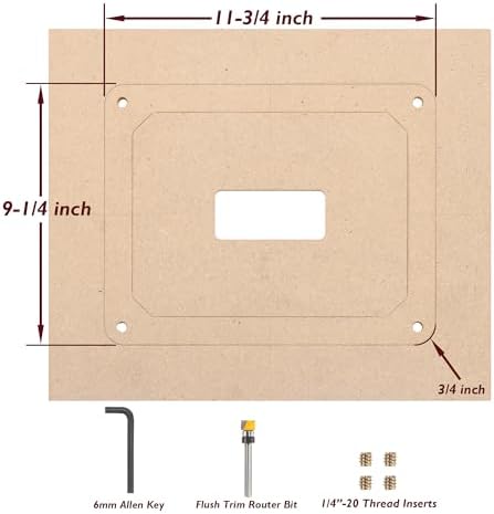 O'SKOOL Router Table Insert Plate Template Kit for 9-1/4" × 11-3/4" Plates