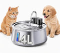 Good Origins Dog Water Fountain, 4L/135oz Automatic Cat & Dog Water Fountain, 4000mAh Rechargeable Battery, Up to 60-Day Battery Life, 3 Working Modes, Stainless Steel