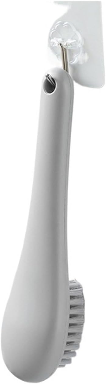 Laundry Brush Household Non-Shedding Stiff Brush Function Bathroom Floor Brush Long Handle Shoe Board Brush(Gray)