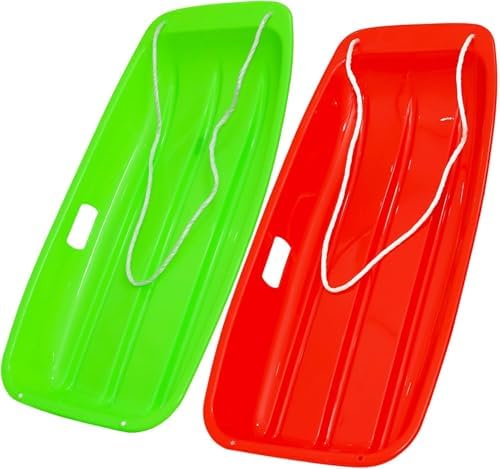 2-Person Sled for| 35" All-Season Toboggan | Reinforced Structure | High Weight Capacity | for Snow, Beach & Park