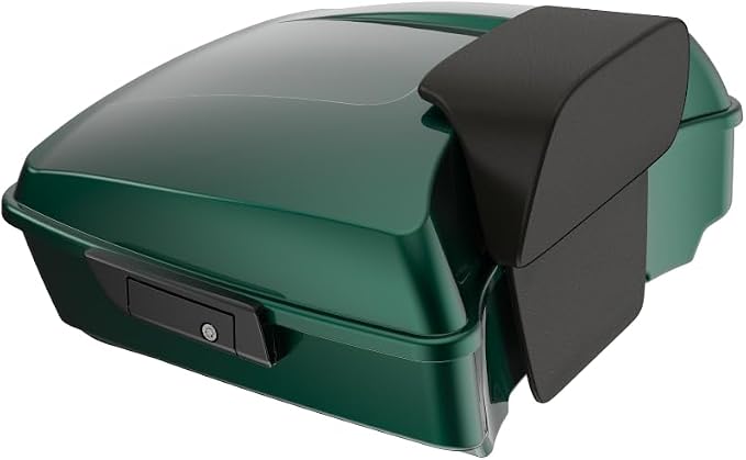 Advanblack Road Glide Tour Trunk Pack Alpine Green Chopped Tour Trunk Pack Backrest Pad for '97-'25 Harley Touring Road King Street Glide Electra Glide CVO models