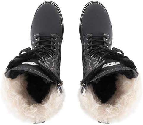 POLAR Womens Faux Fur Warm Thermal Waterproof Outdoor Walking Snow Winter Rubber Sole Calf Boots