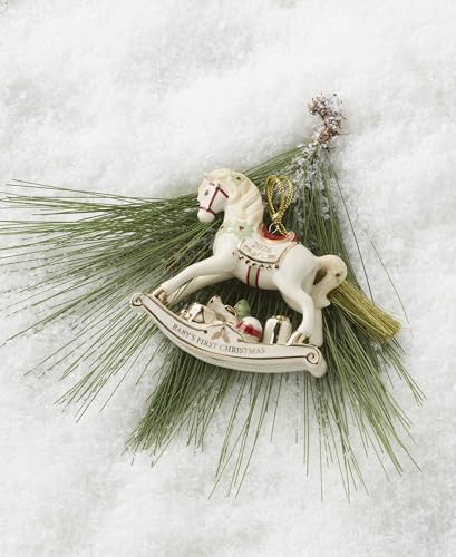 Lenox 2026 Babys 1st Christmas Vintage Rocking Horse Ornament