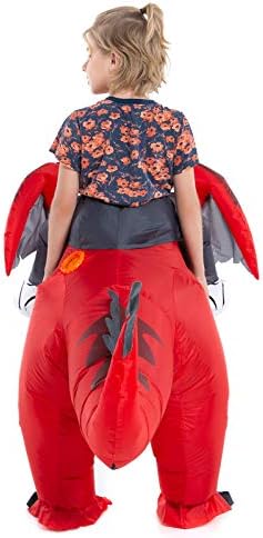 Inflatable Toddler Child Dragon Costume, Blow up Rider Cosplay Boys Girls