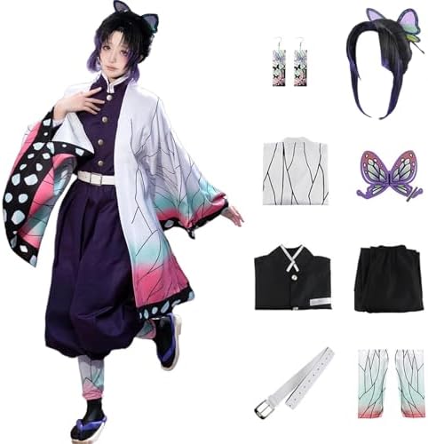 Kimonos Cosplay Costumes Adult Women Girls Anime Japanese Kimono Robe Halloween Outfit with Accessories
