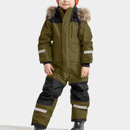YRAETENM Snow Suit for Kids Boys Girls One Piece Snowsuit Girls and Boys Waterproof Insulated Winter Jumpsuit Coveralls