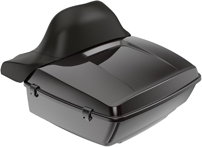 Advanblack Road Glide Tour Trunk Pack Black Forest King Tour Trunk Pack Luggage +Wrap-Around Backrest Pad for '97-'25 Harley Touring Road King Street Glide Electra Glide CVO models