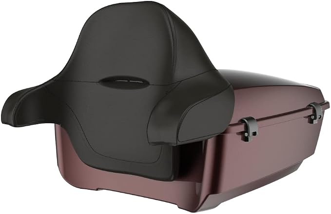 Advanblack Road Glide Tour Trunk Pack Merlot Sunglo King Tour Trunk Pack Luggage +Wrap-Around Backrest Pad for '97-'25 Harley Touring Road King Street Glide Electra Glide CVO models
