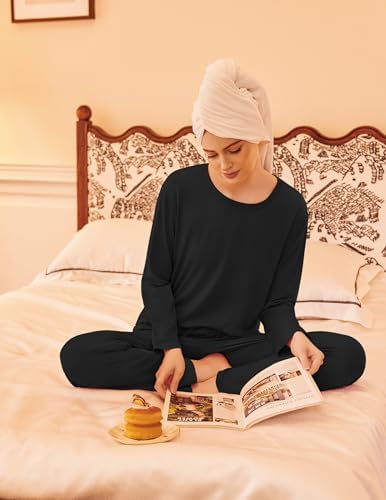 Ekouaer 2 Pack Womens Pajama Sets Long Sleeve Long Pants Pjs Loungewear