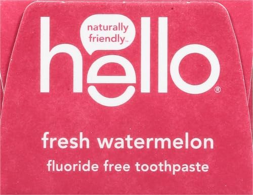 hello Fresh Watermelon Fluoride Free Kids Toothpaste, 4.2 Oz Tube (Pack of 12)