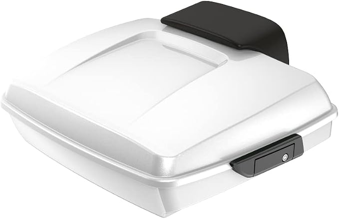 Advanblack Road Glide Tour Trunk Pack White Hot Pearl Razor Tour Trunk Pack Backrest Pad for '97-'25 Harley Touring Road King Street Glide Electra Glide CVO models