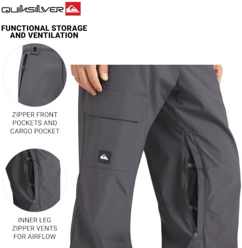 Quiksilver Men's Water Resistant Winter Insulated Snow Pants