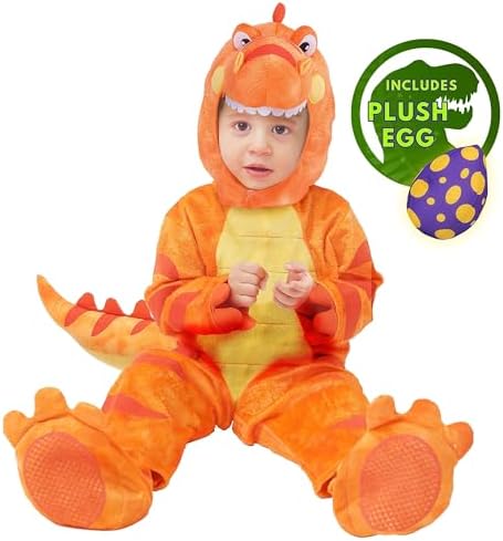 Spooktacular Creations Halloween Dinosaur Costume Kids, T.rex Costume Toddler with Egg for Baby Child Halloween Dressup Party
