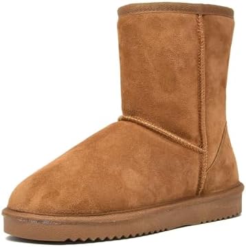 DREAM PAIRS Women's Shorty-New Mid Calf Winter Snow Boots
