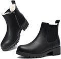 Chelsea Boots Women Winter Boots Fur Lined Chunky Lug Sole Ankle Booties