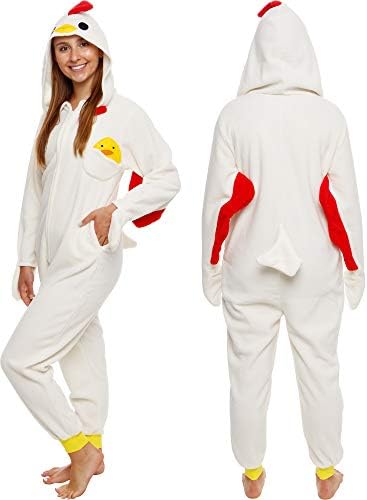 Funziez! Slim Fit Adult Onesie - Animal Costume - Plush Unisex Halloween One Piece Cosplay Suit for Women and Men