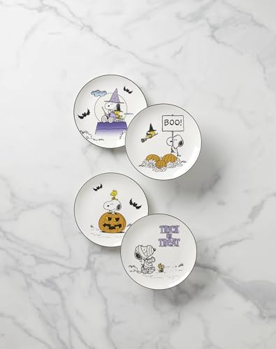 Lenox Great Pumpkin Halloween Accent Plates, Appetizer Plate Set for 4