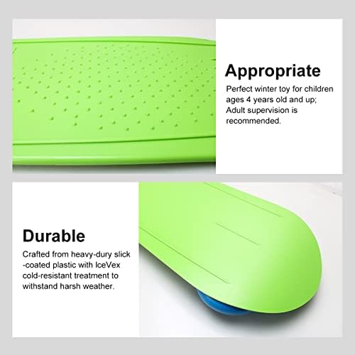 Snow Scooter Sled for Kids Winter Outdoor Sports, Fold-up Snowboard with Handlebar, Plastic Ski Scooter Lightweight & Wear-Resistant for Boys Girls, 36inch