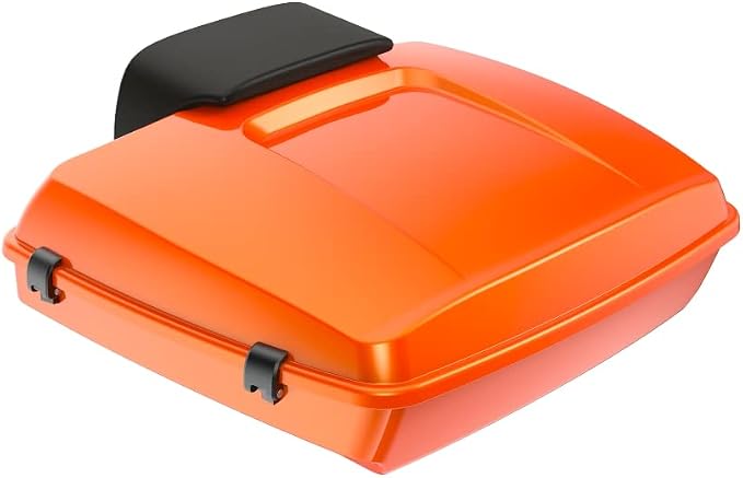 Advanblack Road Glide Tour Trunk Pack Wicked Orange Pearl Razor Tour Trunk Pack Backrest Pad for '97-'25 Harley Touring Road King Street Glide Electra Glide CVO models