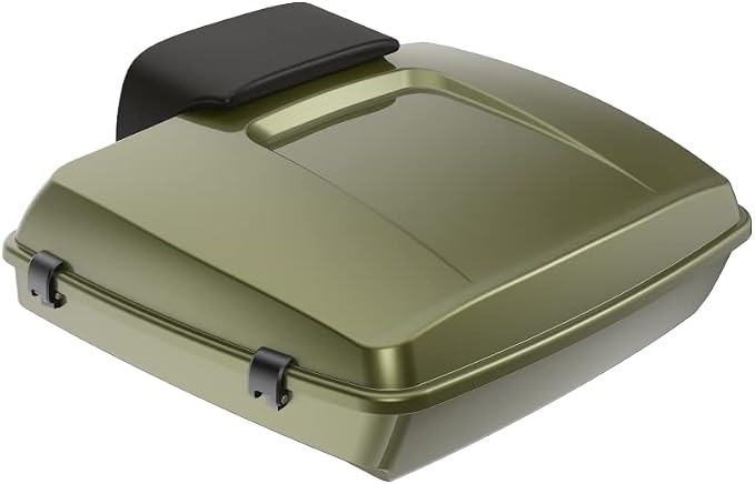 Advanblack Road Glide Tour Trunk Pack Mineral Green Metallic Razor Tour Trunk Pack Backrest Pad for '97-'25 Harley Touring Road King Street Glide Electra Glide CVO models