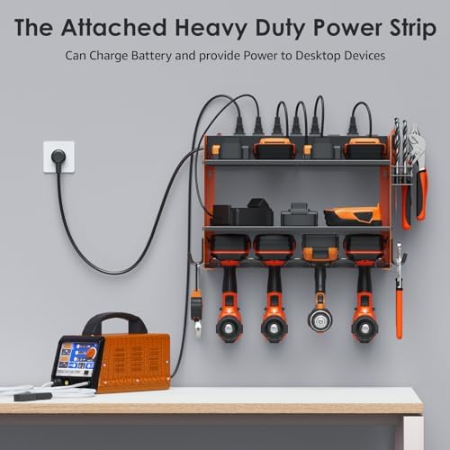 CCCEI Wall Mount Modular Tool Charging Organizer, Orange, 1 Pack, 3 Tier.